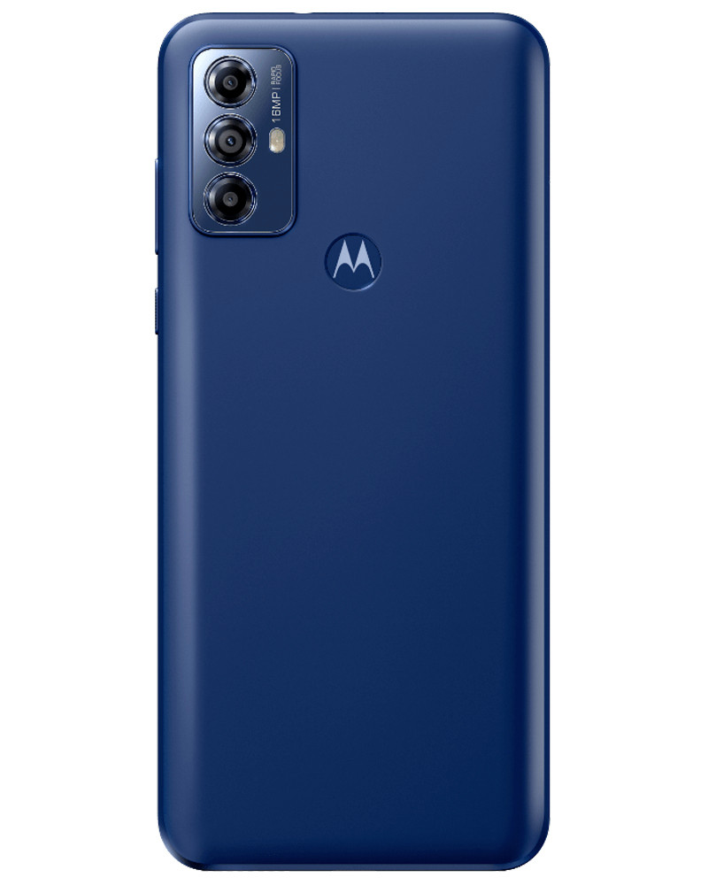 Wholesale Motorola Moto G Play 2023 blue 32GB 4G LTE, Boost locked, A/B stock — bulk smartphone lot back view