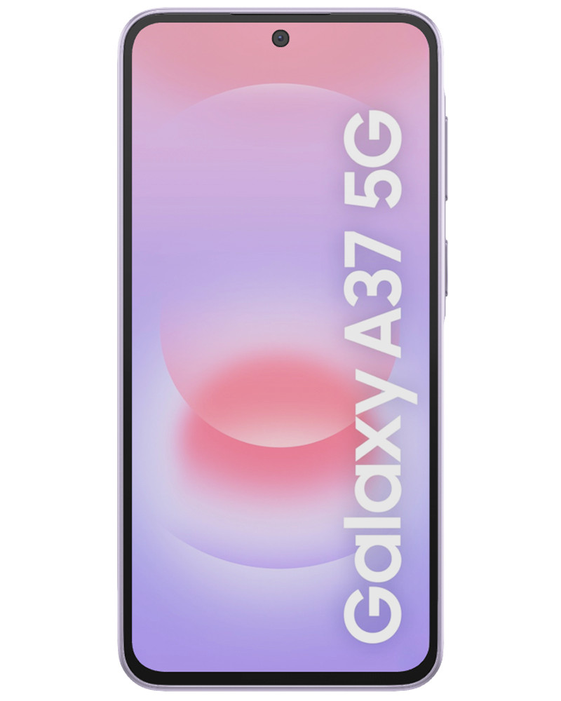 Wholesale Samsung Galaxy A37 awesome lavender 256GB 5G unlocked, brand new sealed — bulk smartphone lot front view