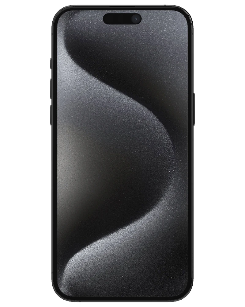 Wholesale Apple iPhone 15 Pro Max black titanium 1TB 5G unlocked, A grade — bulk smartphone lot front view