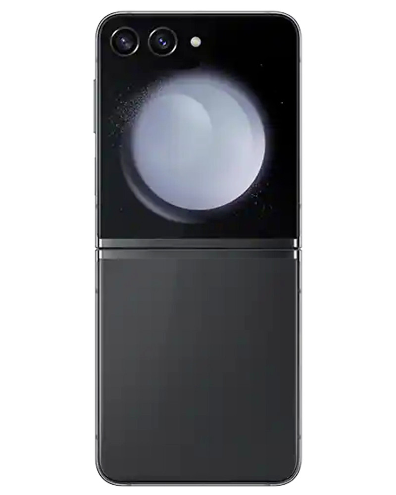 Wholesale Samsung Galaxy Z Flip5 graphite 256GB 5G unlocked, brand new — bulk smartphone lot camera view