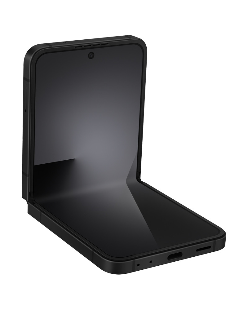 Wholesale Samsung Galaxy Z Flip7 FE black 128GB 5G unlocked, A stock — bulk smartphone lot angle view