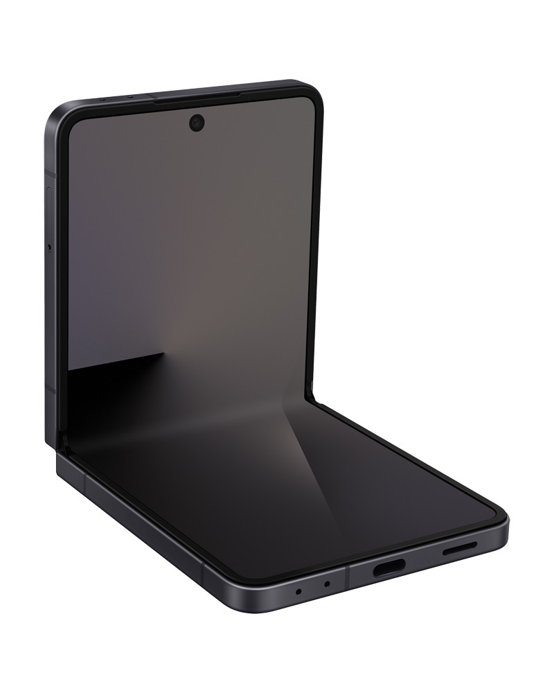 Wholesale Samsung Galaxy Z Flip7 jetblack 256GB 5G unlocked, A/B stock — bulk smartphone lot angle view