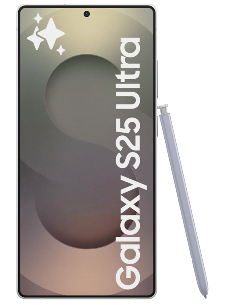 Wholesale Samsung Galaxy S25 Ultra titanium white silver 256GB 5G unlocked, B stock — bulk smartphone lot front view