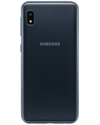 Wholesale Samsung Galaxy A10e black 32GB unlocked a/b stock bulk smartphone back view