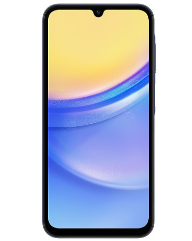 Wholesale Samsung Galaxy A15 Black 128GB unlocked b/c stock bulk smartphone front view