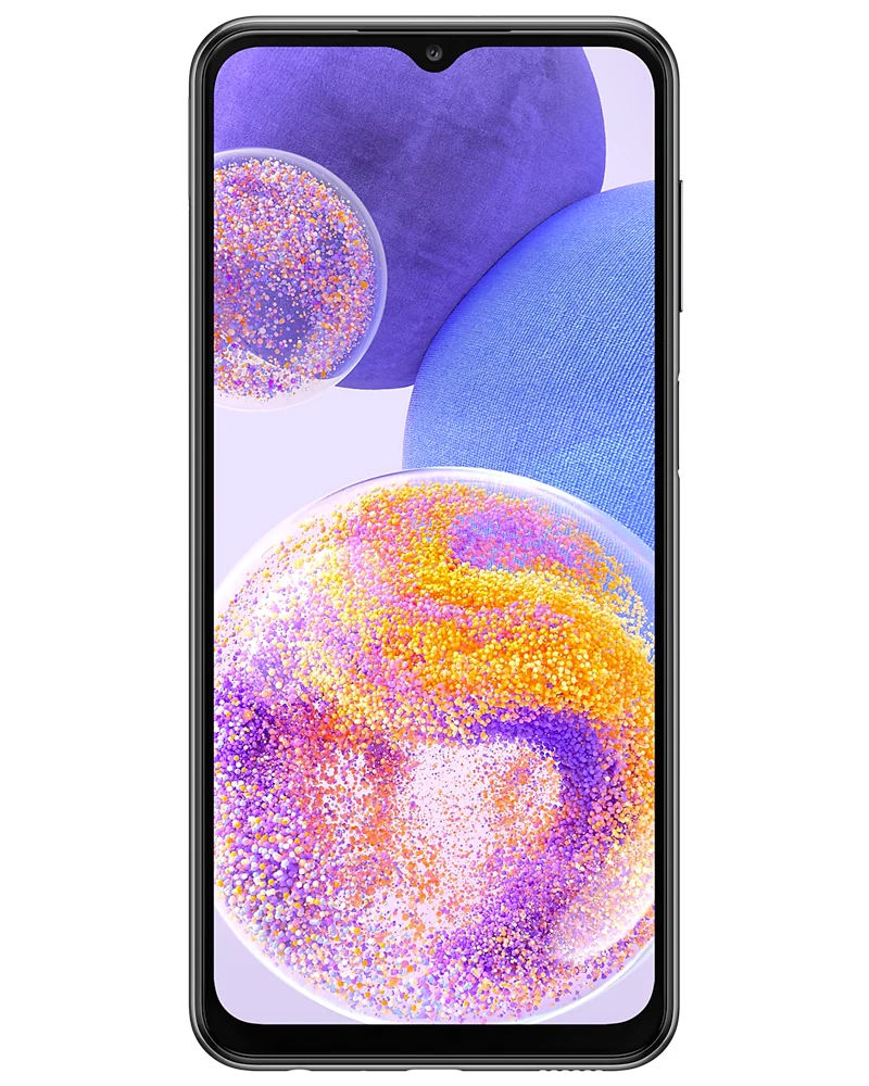 Wholesale Samsung Galaxy A23 black 64GB 4G lte, carrier locked, A/B condition — bulk smartphone lot front view