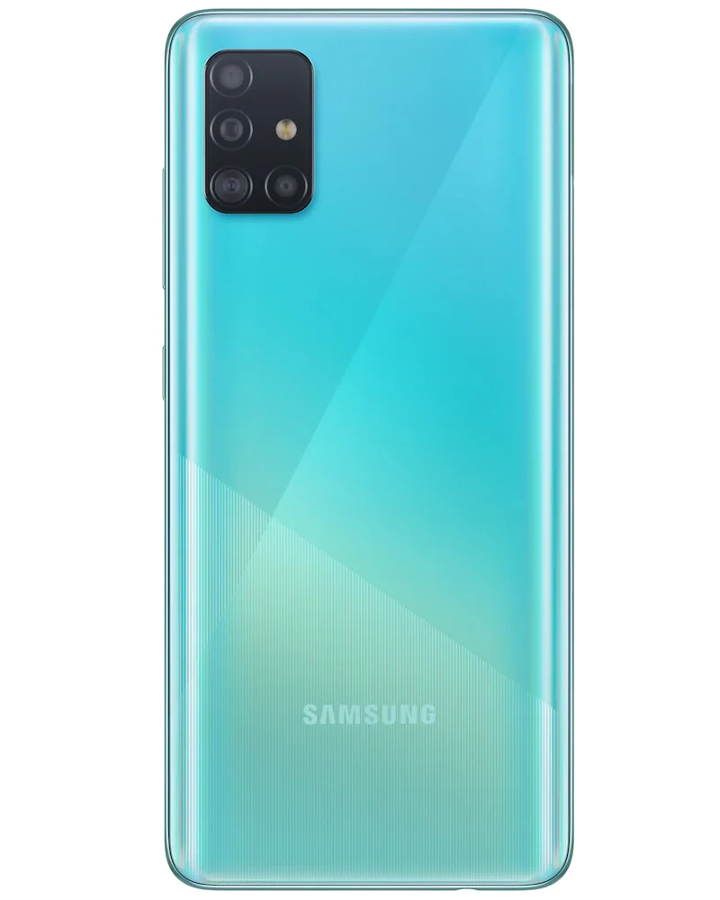 Wholesale Samsung Galaxy A51 blue 128GB 4G LTE unlocked, A/B condition — bulk smartphone lot back view