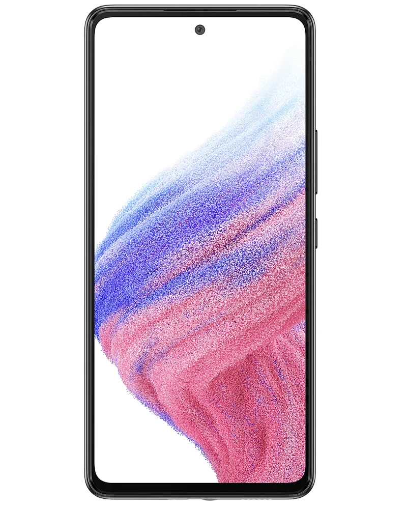Wholesale Samsung Galaxy A53 Awesome Black 128GB 5G unlocked, A/B condition — bulk smartphone lot front view