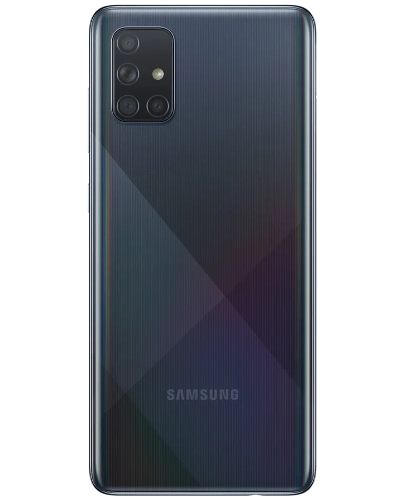 Wholesale Samsung Galaxy A71 black 128GB 4G LTE unlocked, A/B condition — bulk smartphone lot back view