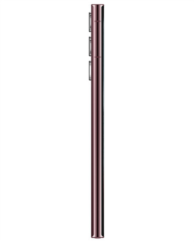 Wholesale Samsung Galaxy S22 Ultra burgundy 128GB unlocked b/c stock bulk smartphone side view