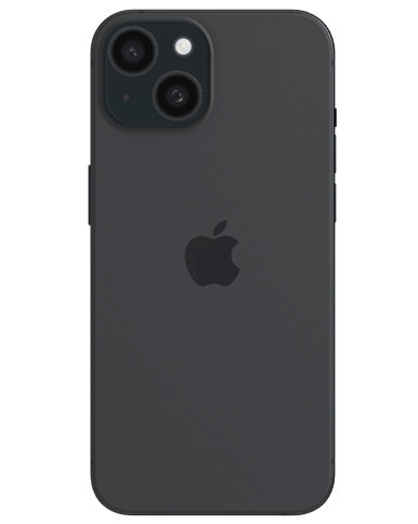 Wholesale iPhone 15 black 128GB unlocked B/C stock bulk smartphone back view