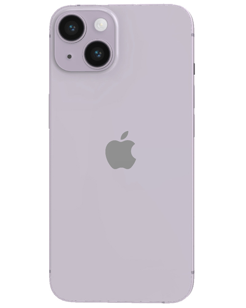 Wholesale Apple iPhone 14 purple 128GB 5G AT&T locked, grade B/C — bulk smartphone lot back view
