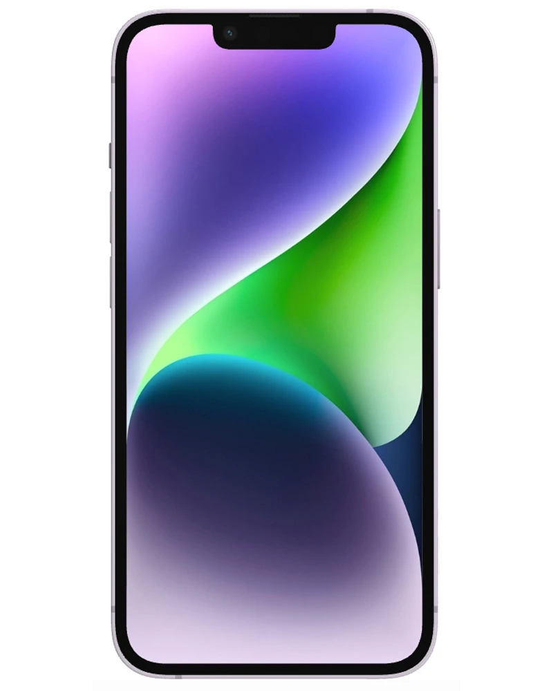 Wholesale Apple iPhone 14+ purple 256GB 5G AT&T locked, grade B/C — bulk smartphone lot front view