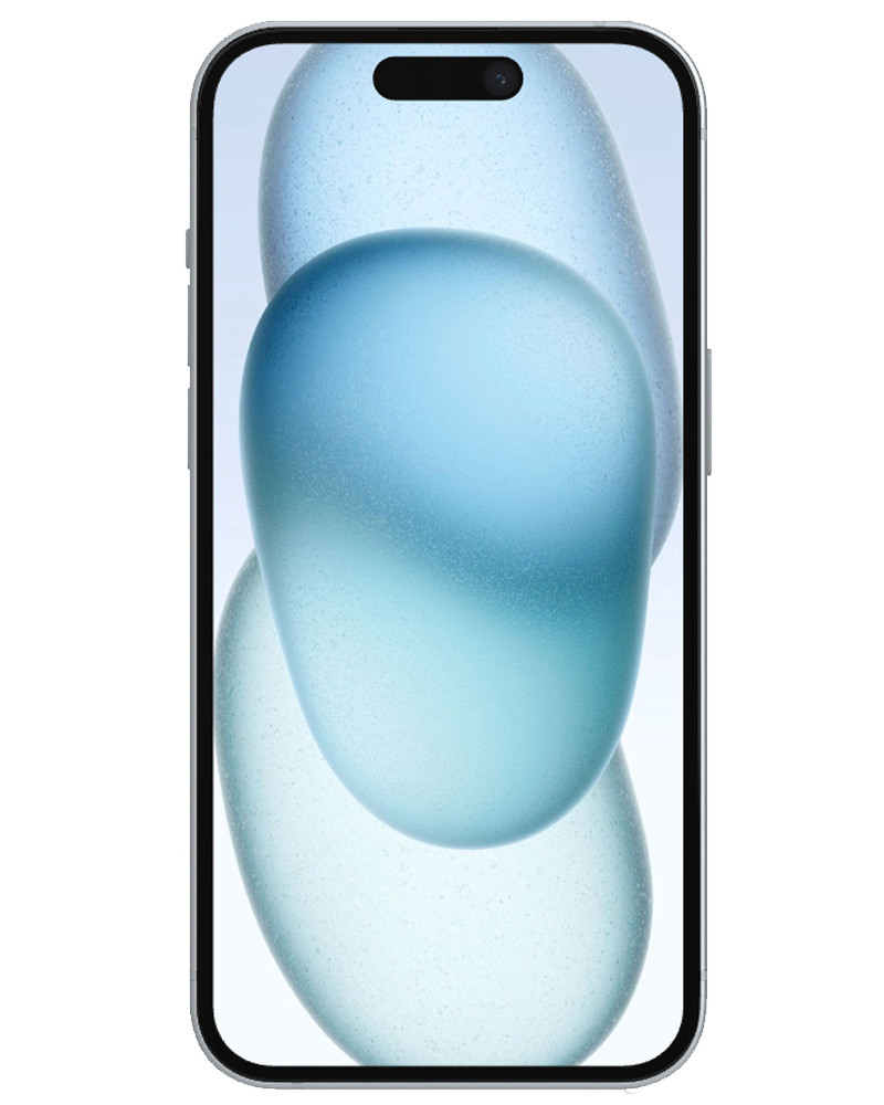 Wholesale Apple iPhone 15 blue 256GB 5G AT&T locked, grade B/C — bulk smartphone lot front view