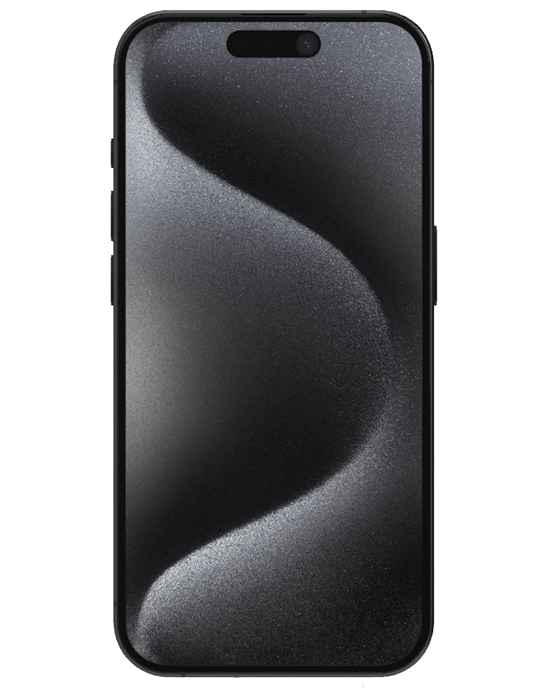 Wholesale Apple iPhone 15 Pro black 128GB 5G AT&T locked, grade B/C — bulk smartphone lot front view
