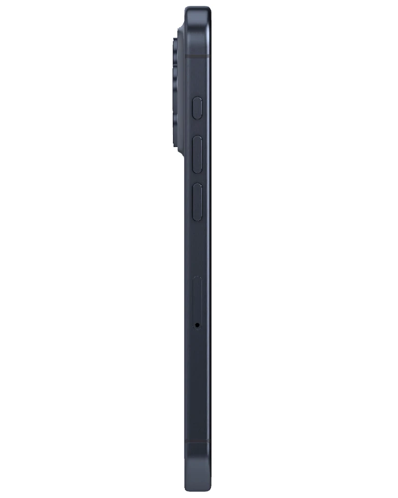 Wholesale Apple iPhone 15 Pro blue 128GB 5G AT&T locked, grade B/C — bulk smartphone lot side view