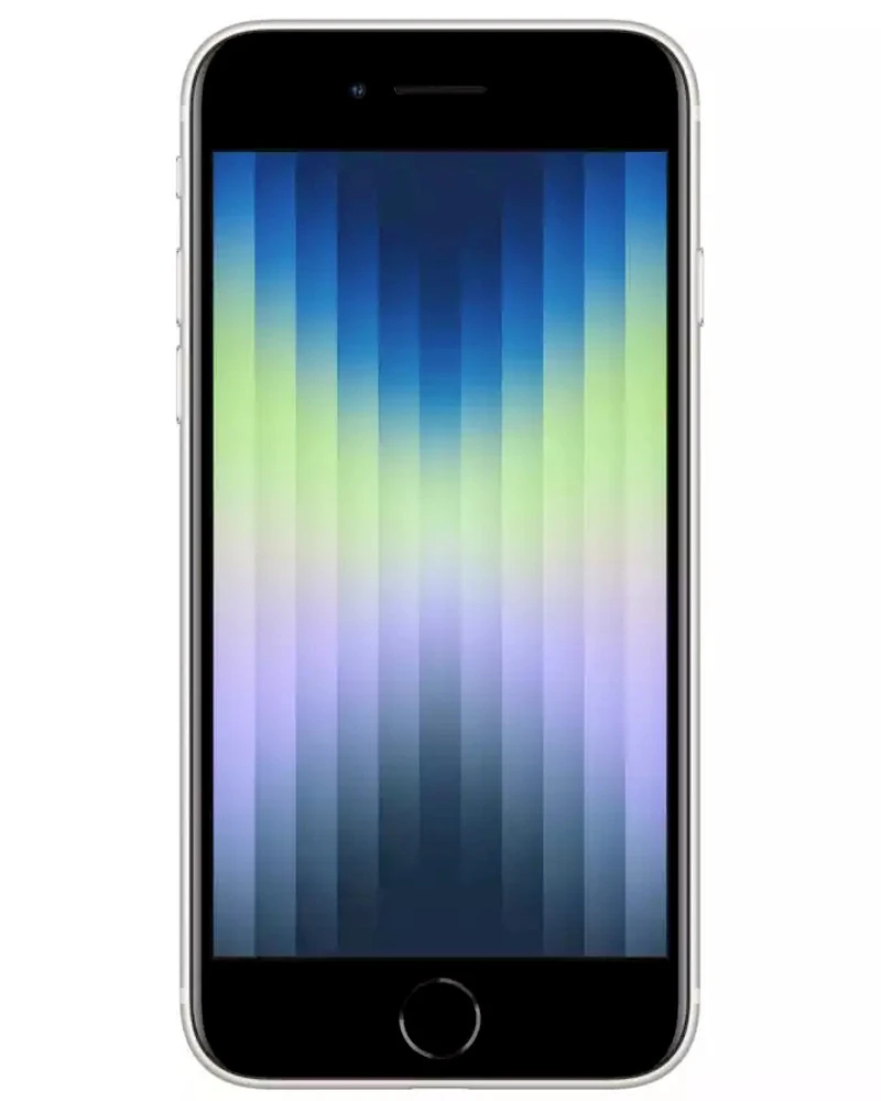 Wholesale Apple iPhone SE (3rd Generation) A2595 starlight 128GB 5G unlocked, C stock — bulk smartphone lot front view