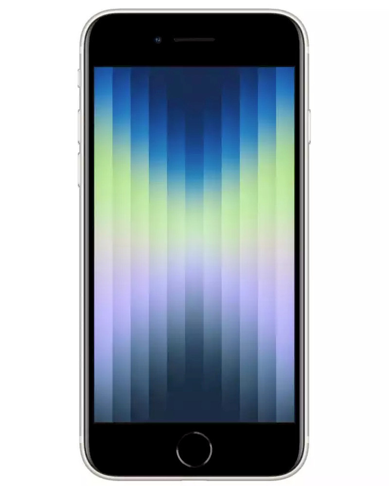 Wholesale Apple iPhone SE (3rd Generation) A2595 starlight 128GB 5G unlocked, B/C stock — bulk smartphone lot front view