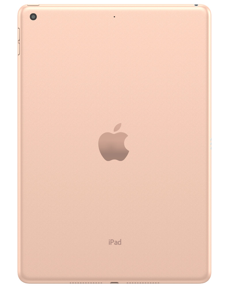 Wholesale Apple iPad 10.2 2019 gold 32GB Wi-Fi + Cellular unlocked, A/B stock — bulk tablet lot back view