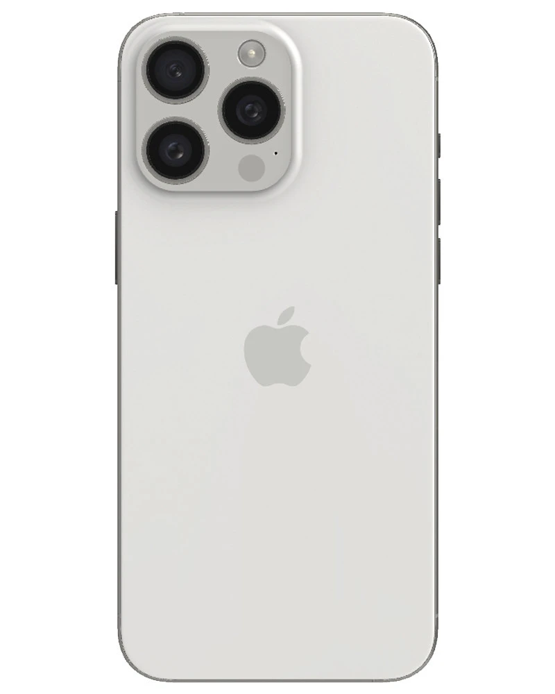 Wholesale Apple iPhone 15 Pro Max A2849 white titanium 256GB 5G verizon locked, D stock - not fully functional - bulk smartphone lot back view