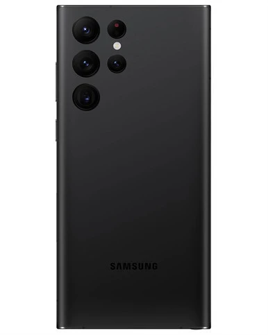 Wholesale Samsung Galaxy S22 Ultra S908U phantom black 256GB 5G Unknown Carrier locked, B/C stock — bulk smartphone lot side view