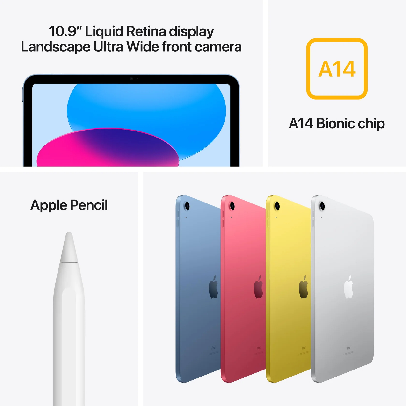 Wholesale iPad 10th Gen silver 64GB WiFi unlocked A+ stock bulk tablet