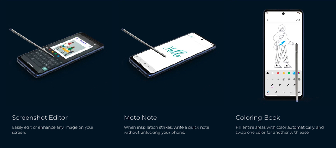 Wholesale Motorola Moto G Stylus 2022 blue 128GB unlocked A+ stock bulk smartphone pencil