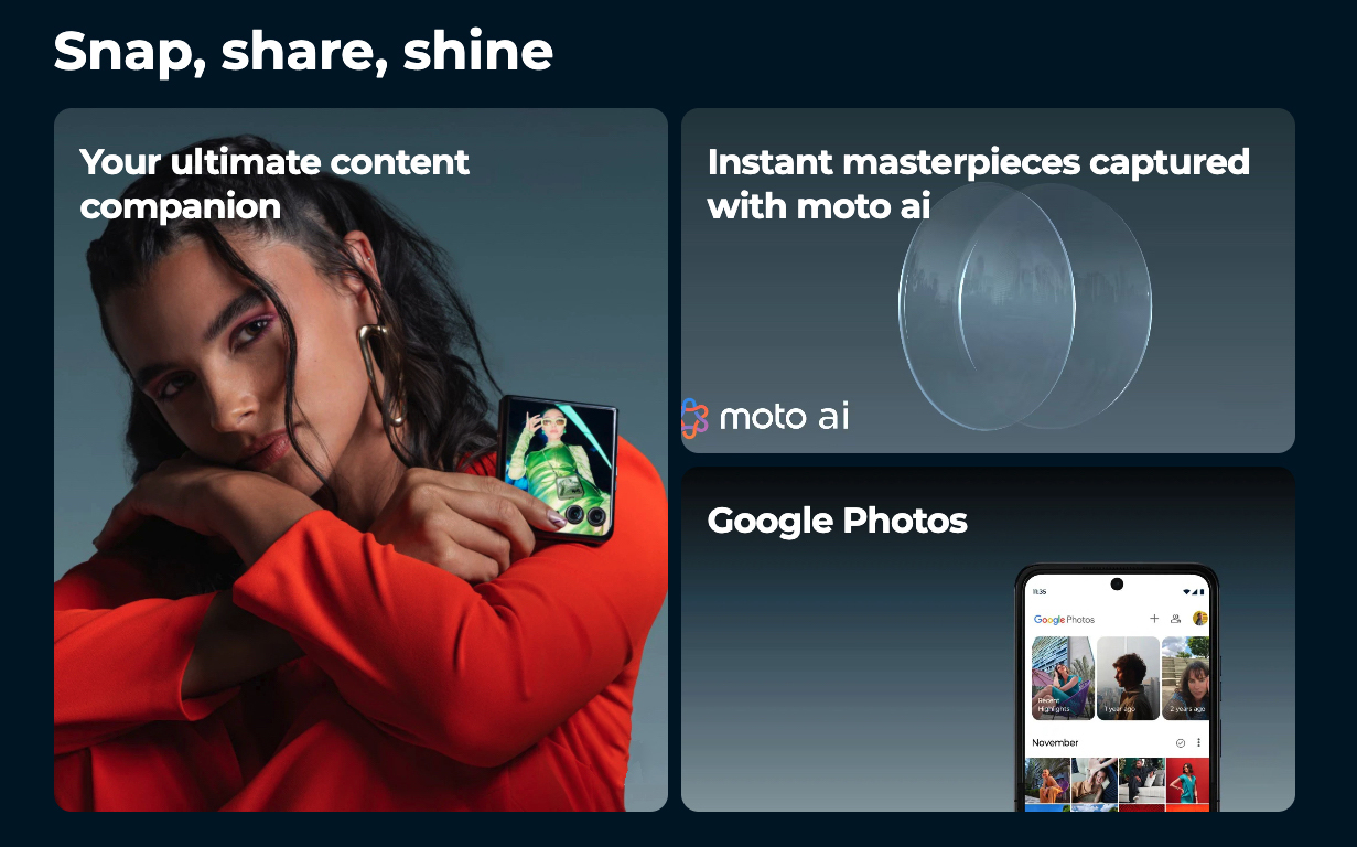 Bulk Motorola Razr+ 2024 5G midnight blue 256GB unlocked A+ stock wholesale smartphone camera