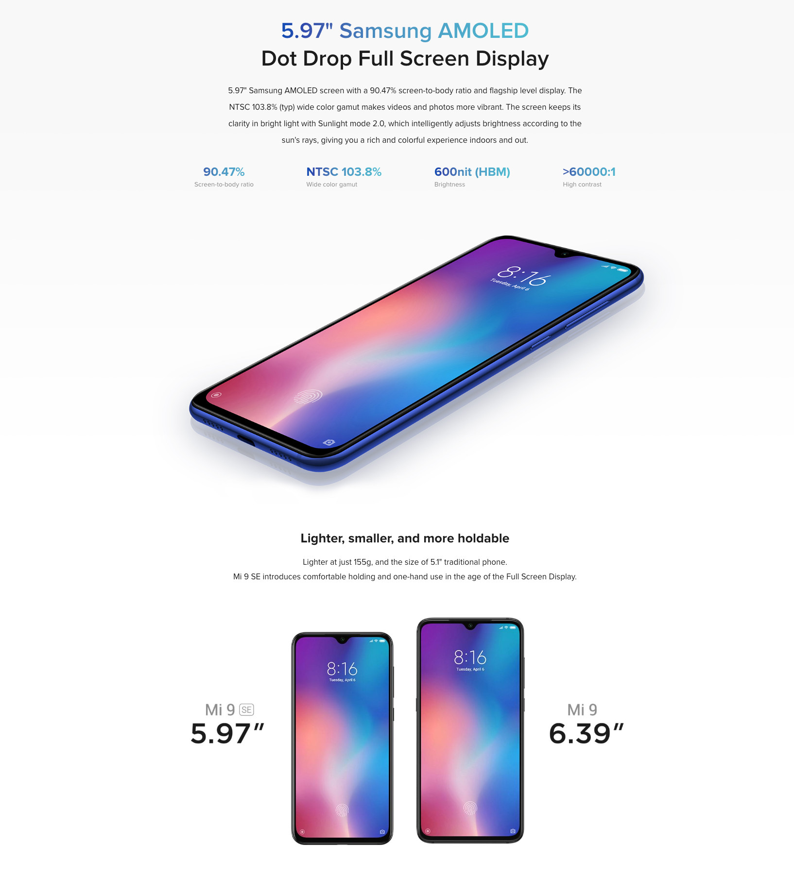 Wholesale Xiaomi Mi 9 SE gray 64GB 4G LTE unlocked A+ stock bulk smartphone display