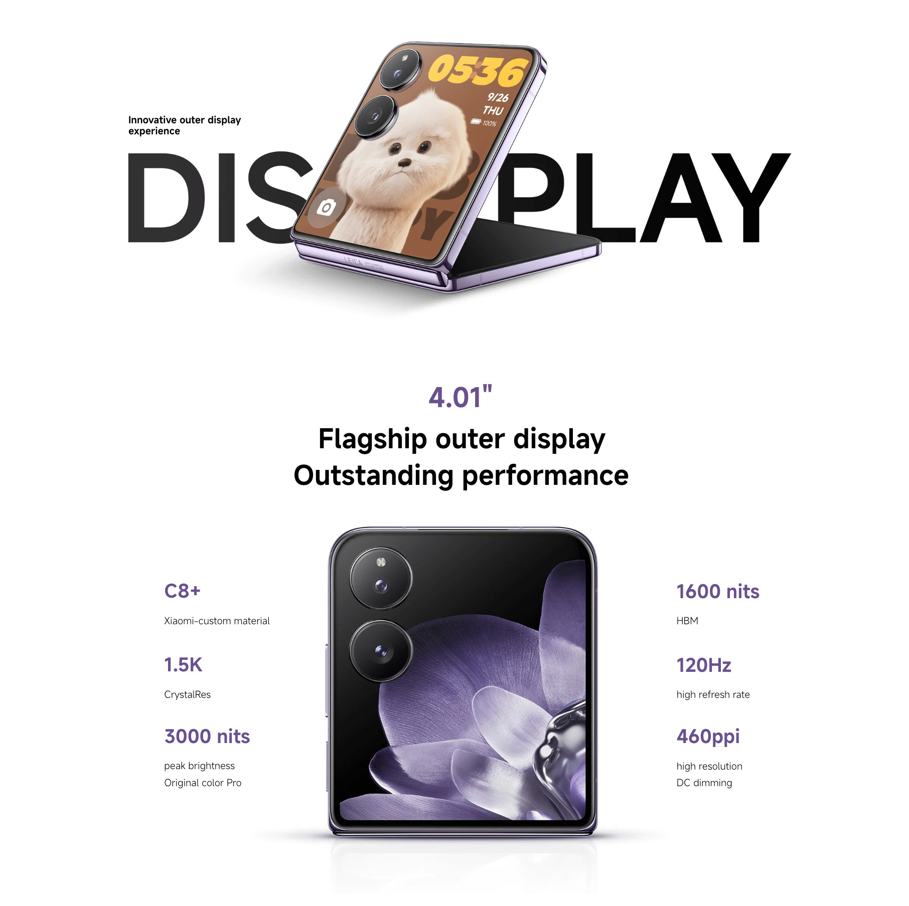 Wholesale Xiaomi Mix Flip black 256GB 5G unlocked A+ stock bulk smartphone display