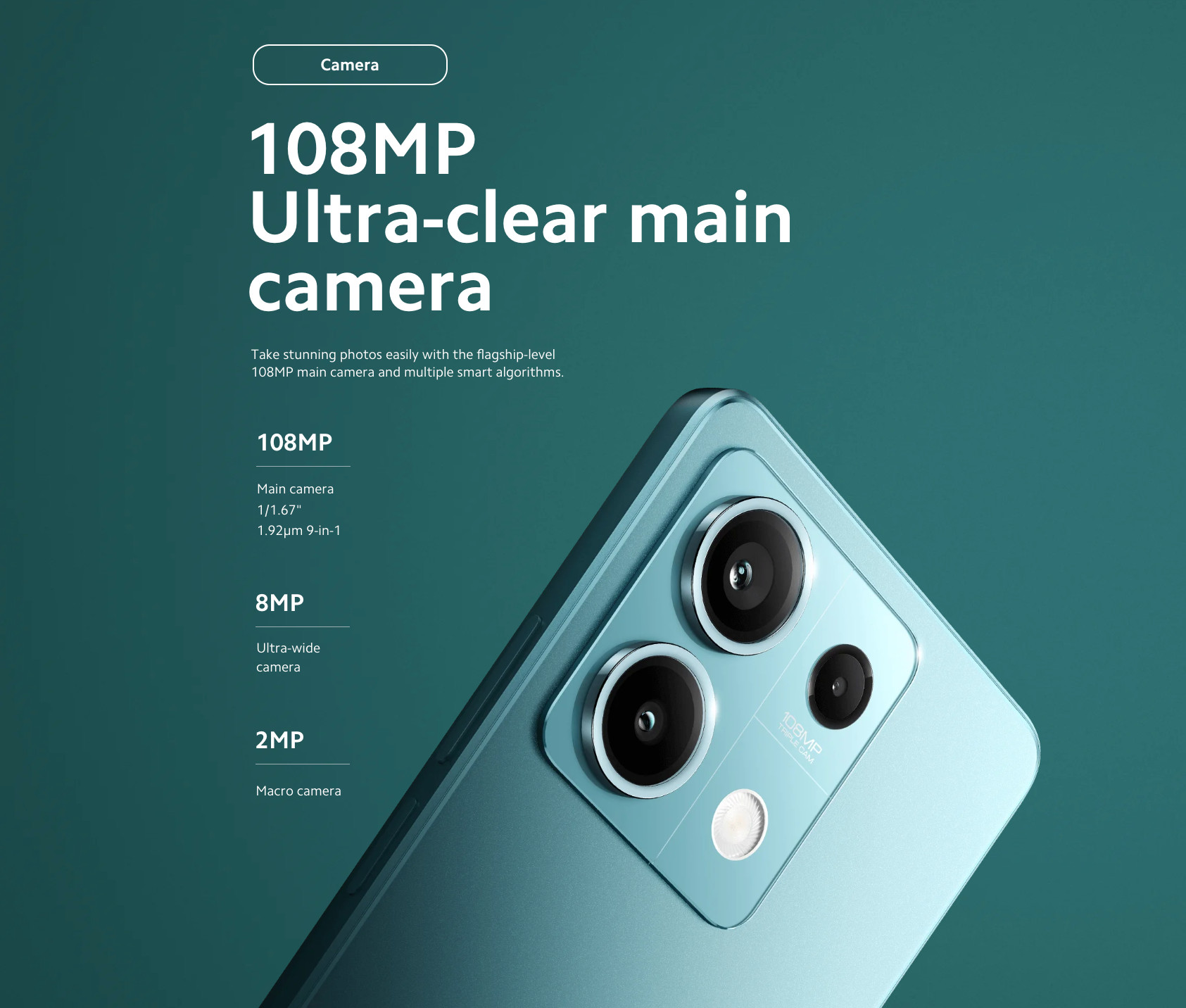Bulk Xiaomi Redmi Note 13 teal 128GB 5G unlocked A+ stock wholesale smartphone camera