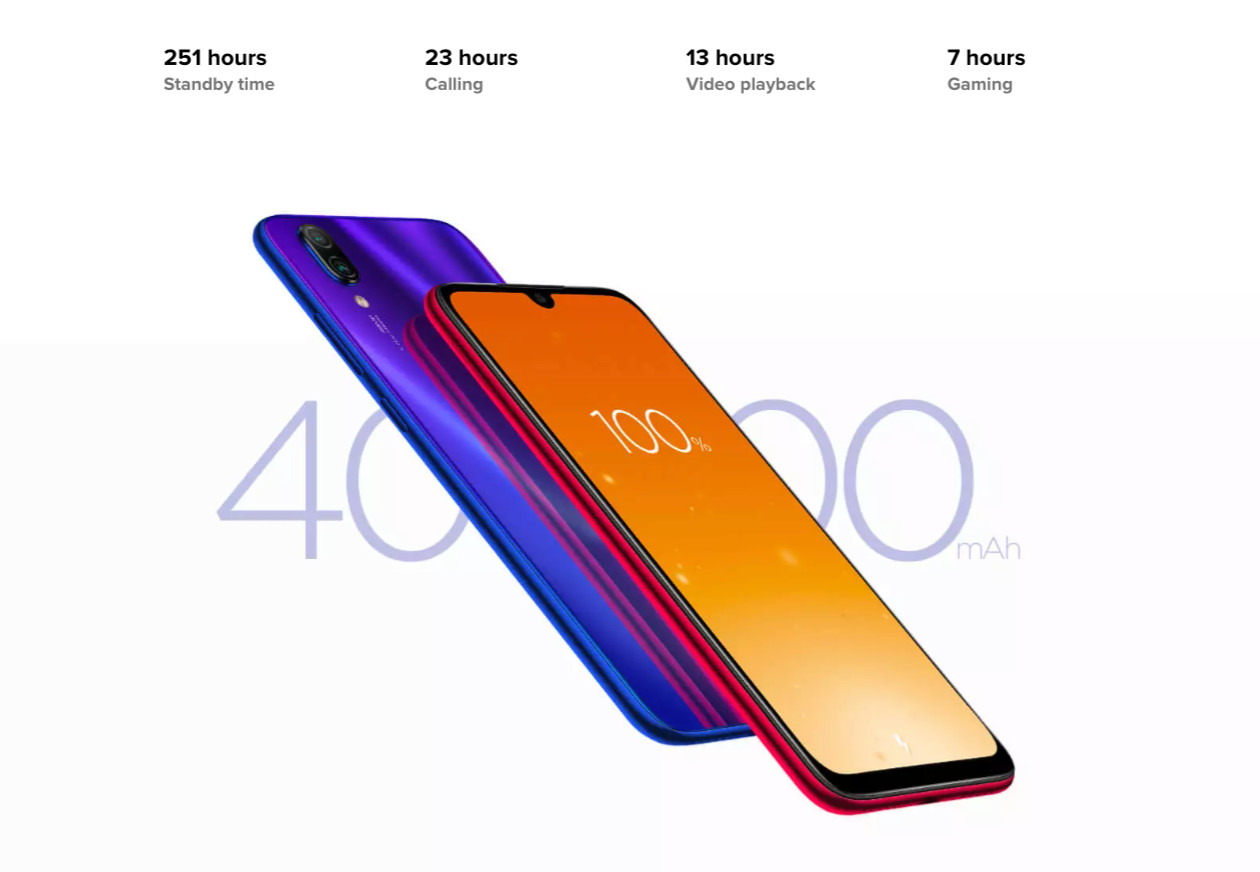 Bulk Xiaomi Redmi Note 7 black 64GB 4G LTE unlocked A+ stock bulk smartphone battery