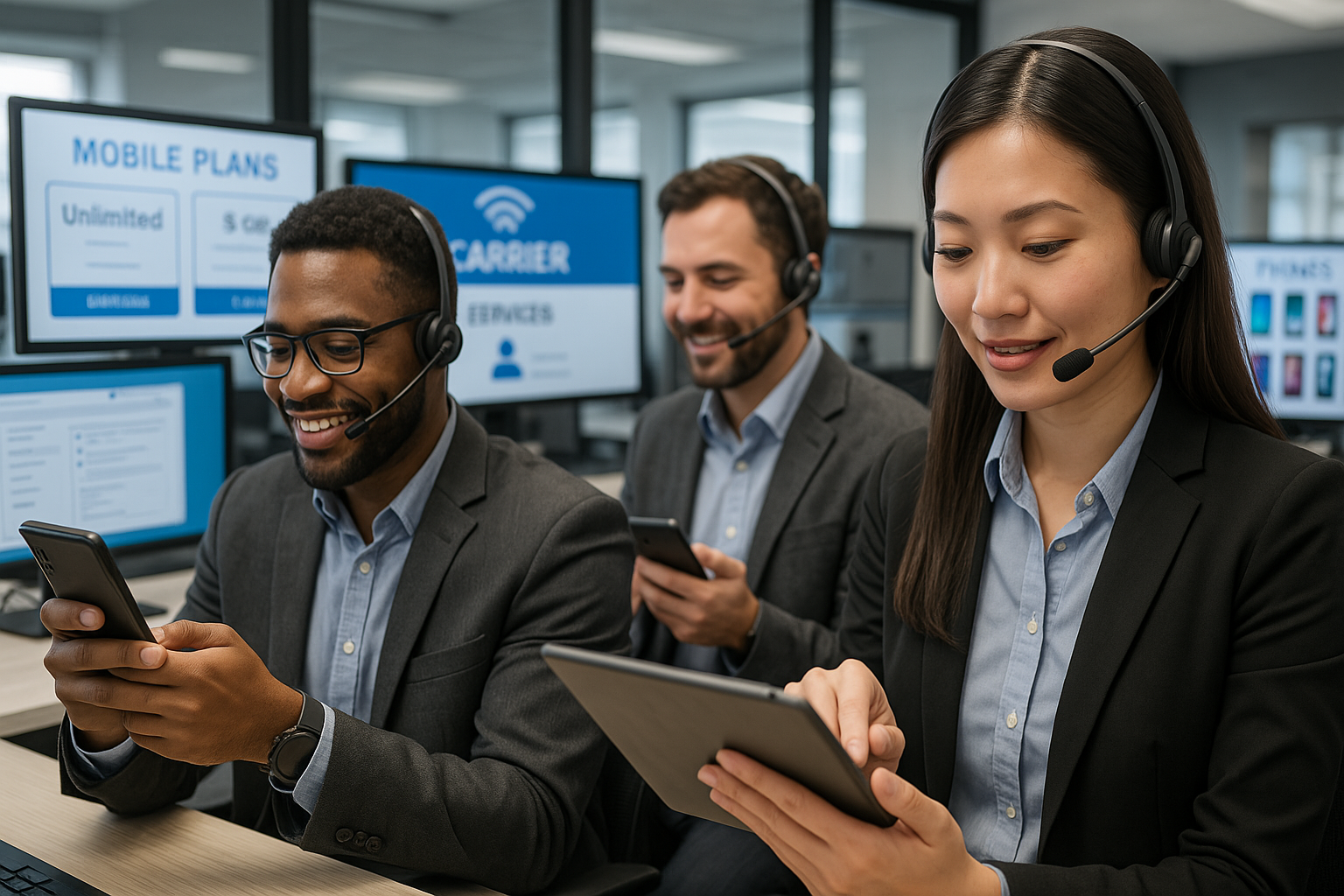 Telecom Professionals Using Smartphones