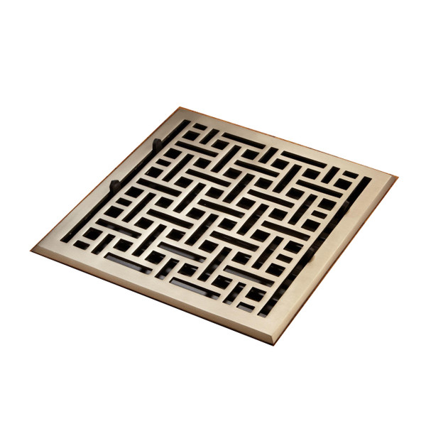 Naiture Wicker Style Oversized Solid Brass Floor Register in 15 Sizes And 6 Finishes