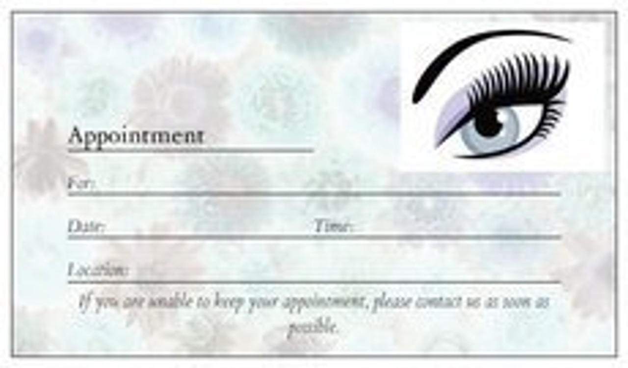 Eyelash Extension Appointment Cards