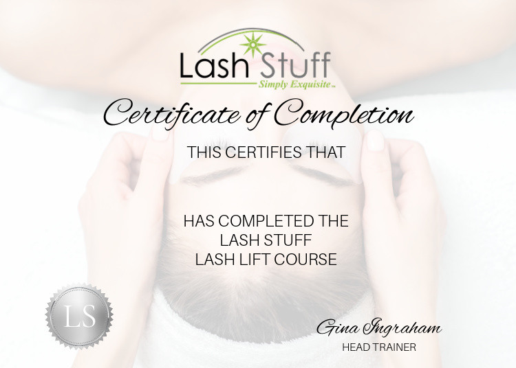 Lash Lift Certificate Lash Stuff