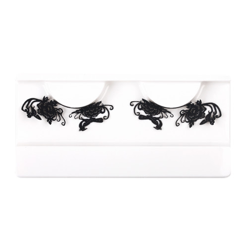 Teal/Black Feather False Strip Eyelashes - Set 3001