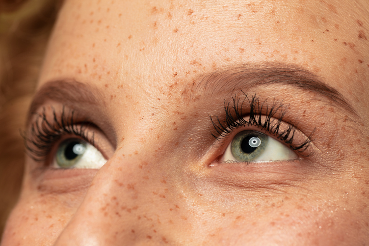 Woman with long eyelashes