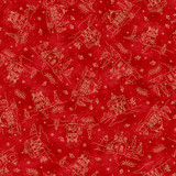 Christmastime MAS11091-R Red Robin Kingsley Fabric Image Christmastime MAS11091-R Red Robin Kingsley Fabric Image