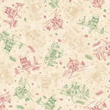 Christmastime MAS11091-RG Red/Green Robin Kingsley Fabric Image Christmastime MAS11091-RG Red/Green Robin Kingsley Fabric Image
