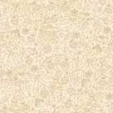 Christmastime MAS11093-E Cream Robin Kingsley Fabric Image