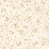 Christmastime MAS11094-E Cream Robin Kingsley Fabric Image Christmastime MAS11094-E Cream Robin Kingsley Fabric Image
