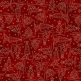 Christmastime MAS11095-R Red Robin Kingsley Fabric Image Christmastime MAS11095-R Red Robin Kingsley Fabric Image