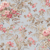 Meadow Blush MAS11130-B Blue Maywood Studio Fabric Image Meadow Blush MAS11130-B Blue Maywood Studio Fabric Image