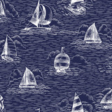 Regatta Days MAS11102-B Blue Maywood Studio Fabric Image