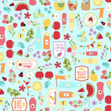 Sippin' on Sunshine MAS11071-Q Aqua Blue Kimberbell Fabric Image Sippin' on Sunshine MAS11071-Q Aqua Blue Kimberbell Fabric Image