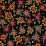 Penny Flower Flannel MASF11431-J Black Bonnie Sullivan Fabric Image