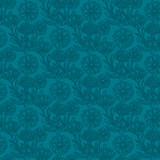 Printed Garden MAS11363-Q Aqua Susie Hetherington Fabric Image
