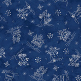 Frosty Friends MAS11481-N Navy Robin Kingsley Fabric Image