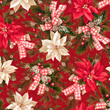 Gingham Garland MAS11460-R Red Maywood Studio Fabric Image